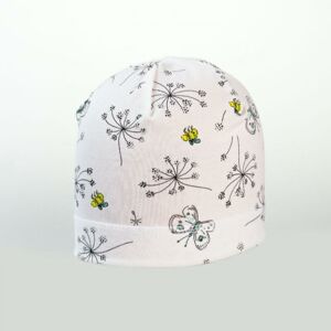 Karpet Dívčí úpletová čepice s potiskem květy - bílá vel.3