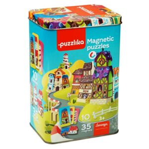 Puzzlov Magnetické domčeky - magnetická hra 35 dielikov a 10 predlôh