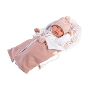 Llorens 84444 NEW BORN - realistická panenka miminko se zvuky a měkkým látkovým tělem - 44 cm