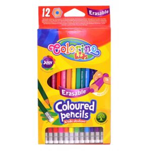 Colorino Gumovatelné pastelky, 12 barev, s gumou