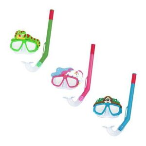 BESTWAY Šnorchlovací set LIL ANIMAL - brýle a šnorchl - mix 3 barvy (růžová, modrá, zelená)