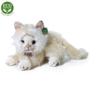 RAPPA Plyšová perská kočka béžová ležící 30 cm ECO-FRIENDLY