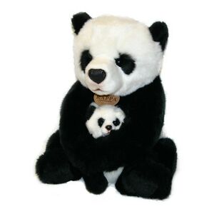 Plyšová panda s mládětem, 27 cm, ECO-FRIENDLY