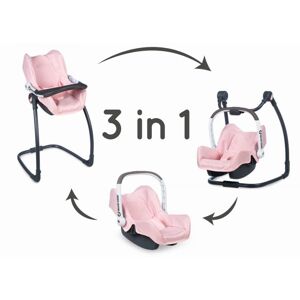 SMOBY 3v1 Autosedačka a stolička MC & Q pre bábiky svetlo ružová