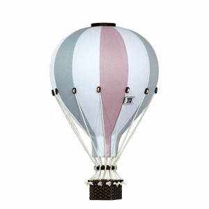 Dekoračný teplovzdušný balón - ružová/šedozelená - L-50cm x 30cm