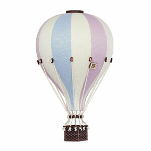 Dekoračný teplovzdušný balón - ružová/modrá - S-28cm x 16cm