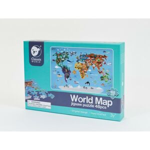 TEDDIES Puzzle Mapa Světa 38x57cm 48 dílků