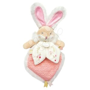 Plyšový zajačik na maznanie Lapin de Sucre Doudou et Compagnie ružový 24 cm v darčekovom balení od 0 mes
