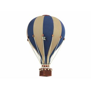Dekoračný teplovzdušný balón - modrá/krémová - L-50cm x 30cm