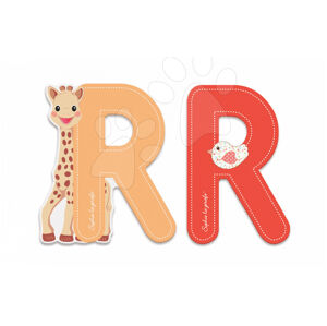 Janod drevené písmeno R Sophie The Giraffe 09562 oranžové červené