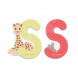 Janod drevené písmeno S Sophie The Giraffe 09563 béžové červené
