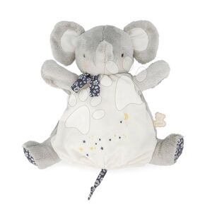 Plyšový sloník bábkové divadlo Elephant Doudou Puppet Petites Chansons Kaloo sivý 24 cm z jemného plyšu od 0 mes