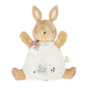 Plyšový zajačik bábkové divadlo Rabbit Doudou Puppet Petites Chansons Kaloo hnedý 24 cm z jemného plyšu od 0 mes
