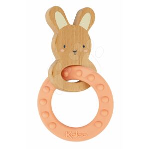 Hryzátko s dreveným zajačikom My Rabbit Teething Ring Home Kaloo so silikónovým krúžkom 14 cm od 0 mes