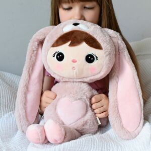Bábika králik ružový s menom - Lenička