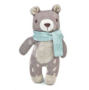 Bábika pletená medveď Fred the Bear Knitted Baby Doll ThreadBear 18 cm z jemnej a mäkkej bavlny s darčekovým štítkom od 0 mes