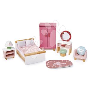 Drevený nábytok do spálne Dovetail Bedroom Set Tender Leaf Toys 9-dielna súprava s komplet vybavením a doplnkami