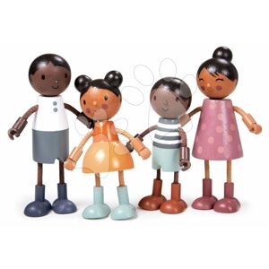 Drevená rodinka multikultúrna Humming Bird Doll Family Tender Leaf Toys 4 postavičky s pohyblivými končatinami
