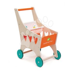 Drevený nákupný vozík Shopping Cart Tender Leaf Toys s textilnou priehradkou