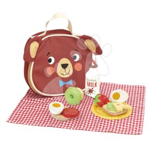 Drevená sada na výlet Little Bear's Picnic Tender Leaf Toys s taškou a potravinami