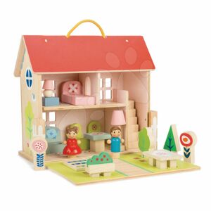 Drevený domček pre bábiku Dolls house Tender Leaf Toys s 2 postavičkami, nábytkom a 18 doplnkov
