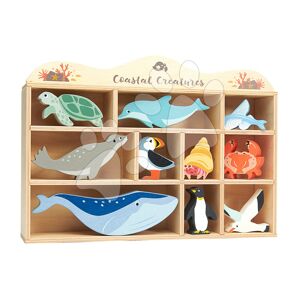 Drevené morské zvieratá na poličke 10 ks Coastal set Tender Leaf Toys